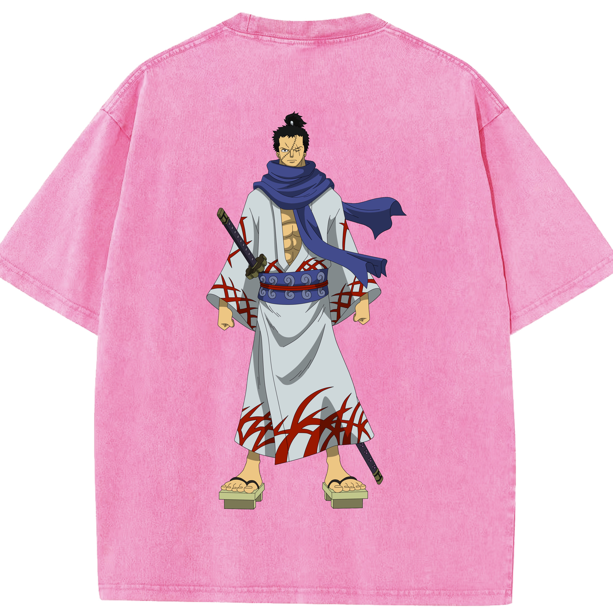 ワンピース ロロノア・ゾロ ONE PIECE Roronoa Zoro 綿100% ヴィンテージ風 半袖Tシャツ（背面プリント）